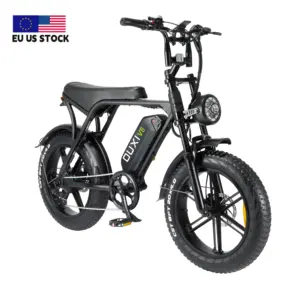 OUXI V8 sepeda lipat elektrik cepat, sepeda lipat 750W 15Ah 48V ban gemuk sepeda gunung jalan kota Fat Bike sepeda fat dengan display LCD