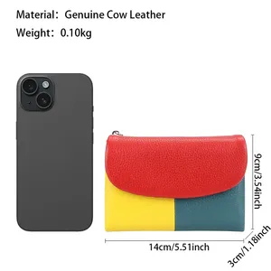 กระเป๋าสตางค์ AndoBag รุ่น Trendy สำหรับผู้หญิง, กระเป๋าใส่บัตรหลายช่อง, กระเป๋าหนังวินเทจแบบพับสามตอน, กระเป๋าใส่เหรียญเรียบง่าย รุ่น 1618 - Product Image 2