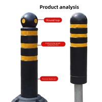 Poteau de barrière en caoutchouc résistant aux chocs, remplissable d'eau, anti-collision, élastique, réfléchissant, épaissi, flexible, pour la sécurité routière