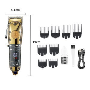 Tondeuse à cheveux électrique Kemei KM-1829, corps métallique, affichage numérique, rechargeable par USB, 7000-9000 tr/min, outil de coupe de cheveux professionnel - Product Image 1