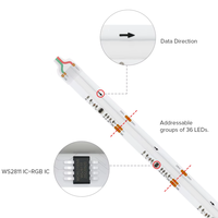 Bande lumineuse LED numérique FOB COB programmable, FCOB SPI RGB IC Dream Color DC12V 24V WS2811 adressable, 12 mm, 720 LED