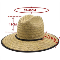 Logo personnalisé chapeau de paille d'été en plein air pour hommes et femmes chapeau de plage sauveteur à large bord pour la pêche Surf soleil pour le voyage