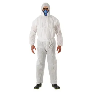 Nước bằng chứng dùng một lần microporous Coverall an toàn quần áo Coverall dùng một lần loại 5/6 dùng một lần Coverall