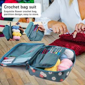 Kit de Ganchillo DIY de 58 Piezas, Juego de Ganchillo de Lana, Juego de Herramientas para Principiantes, Bolsa de Ganchillo Portátil para Viaje, Paquete de Materiales para Tejer - Product Image 5