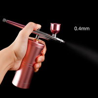Kit de Compresor de Aerógrafo Recargable KKS para Nail Art, Tatuajes, Pasteles y Maquillaje con Pistola Pulverizadora y Máquina de Hidratación Profunda de Agua y Oxígeno