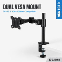 Support d'écran unique ergonomique OEM à mouvement complet, capacité de 19,8 lb, bras de moniteur unique VESA réglable pour écrans de 17 à 32 pouces