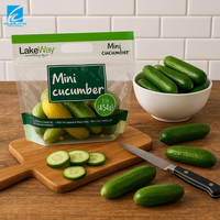 Sachets Doypack refermables en plastique laminé de qualité alimentaire pour l'emballage personnalisé de fruits et légumes frais, vente en gros, stockage à froid