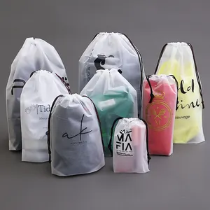 Benutzer definiertes Logo Frosted Plastic Geschenk beutel Kordel zug Verpackungs tasche Eva Draw string Bag On Sale