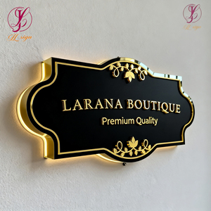 Enseigne lumineuse LED personnalisée haut de gamme pour entreprise, lettres rétroéclairées en or Haolit pour mur intérieur, logo de magasin - Product Image 4
