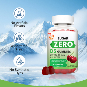 Factory Wholesale Natural Herbal Supplements with Vitamin D3 <b>Sugar</b> Alcohol Vitamin D3 Gummies <b>Sugar</b> <b>Zero</b> Supports Bone Teeth - Product Image 5