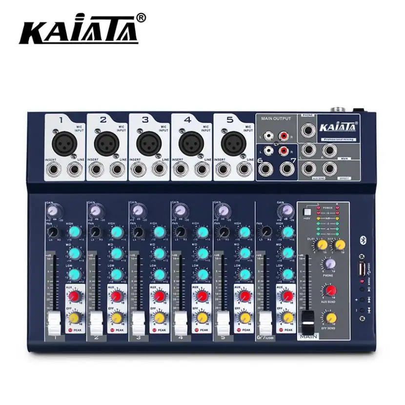 KAIKA F7-USB-3 tercihli ve pratik DJ denetleyici/48V 7 kanal Analog ses mikseri