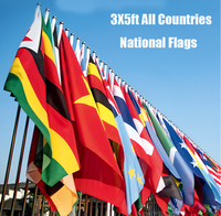 Drapeaux et bannières nationales pour l'événement mondial de football 2026, 3x5 pieds, 48 drapeaux de pays en stock, bannière de football personnalisée