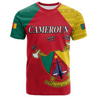 T-shirt personnalisé avec le blason du Cameroun pour la fête de l'unité camerounaise, design de drapeau du Cameroun pour la fête de l'indépendance, t-shirts en sublimation