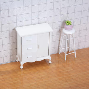 Mini 1:12 muebles de bricolaje modelo de simulación de casa de muñecas de madera con escena de bolsillo de gabinete de dormitorio de tres compartimentos - Product Image 2
