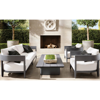 Ensemble de canapés modernes en alliage d'aluminium pour l'extérieur, canapé de jardin imperméable, mobilier d'extérieur pour patio, appartement, cour et villa