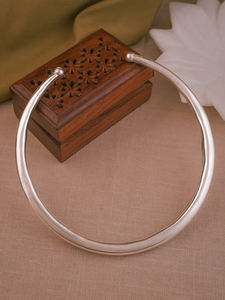 Collier rond Hasli plaqué argent fait main tendance pour femme, bijoux ethniques de mariée, collier statement, cadeau pour mariage ou fête - Product Image 4