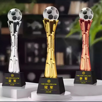Plaques de championnat de football en polyrésine et cristal, gravées au laser or et argent, étanches, pour les finales de ligue et les tournois