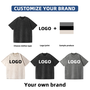 230 Grams Wholesale Custom Unisex Wash Vintage T <strong>Shirts</strong> Men's Acid Wash T-<strong>shirt</strong> Women Distressed Tees Vintage Wash Tshirts - Product Image 2