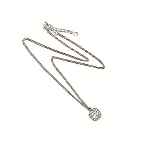 S925 Sterling Silver Sugar <b>Cube</b> Necklace Geometric Pendant Clavicle Chain <b>Light</b> Luxury Jewelry for Women Gift - Product Image 5