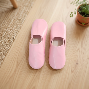 Chaussures plates pour femmes en cuir véritable rose, à bout pointu, légères, respirantes, tendance, pour l'intérieur, couleur unie, printemps - Product Image 2