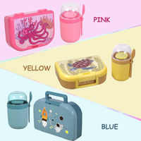 Boîte à lunch bento coréenne réutilisable pour enfants, anti-fuite, compatible micro-ondes, avec plusieurs compartiments, sans BPA, en plastique alimentaire