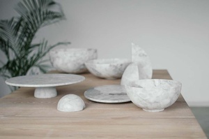 Cuenco decorativo clásico de mármol y piedra Natural, cuencos contemporáneos para el hogar, fruta, mármol blanco, tallado - Product Image 5