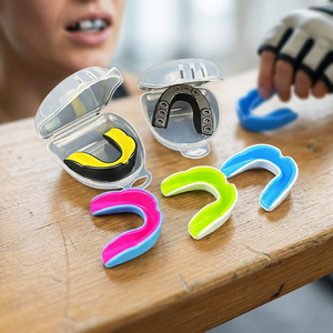 Ensemble de protège-dents en silicone moulable avec étui en plastique pour la protection de boxe, unisexe adulte, équipement de boxe personnalisé, lavable, couleur unie - Product Image 2