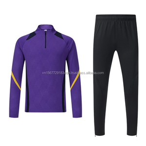 Conjunto de Uniforme Deportivo de Fútbol Personalizable con Etiqueta Tejida y Logotipo Impreso, Media Cremallera, Manga Larga, Transpirable, para Adultos y Niños - Product Image 6