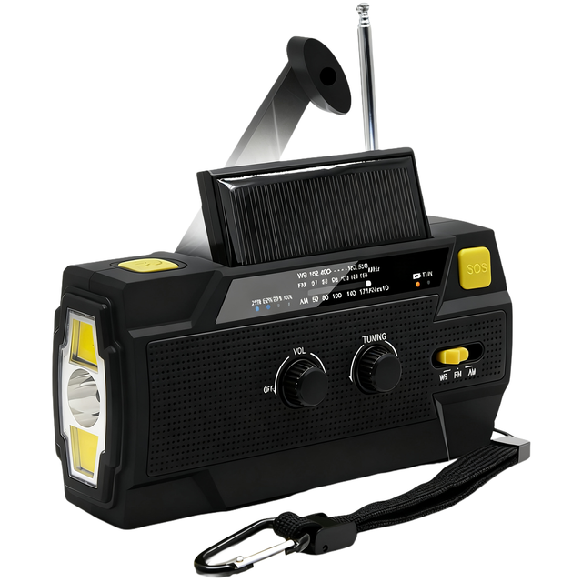 Dynamo Powered Crank Rechargeable Solar Powered AM/FM Internet Radio Torch Hand Crank Disaster Dab Emergency Survival Flashlight