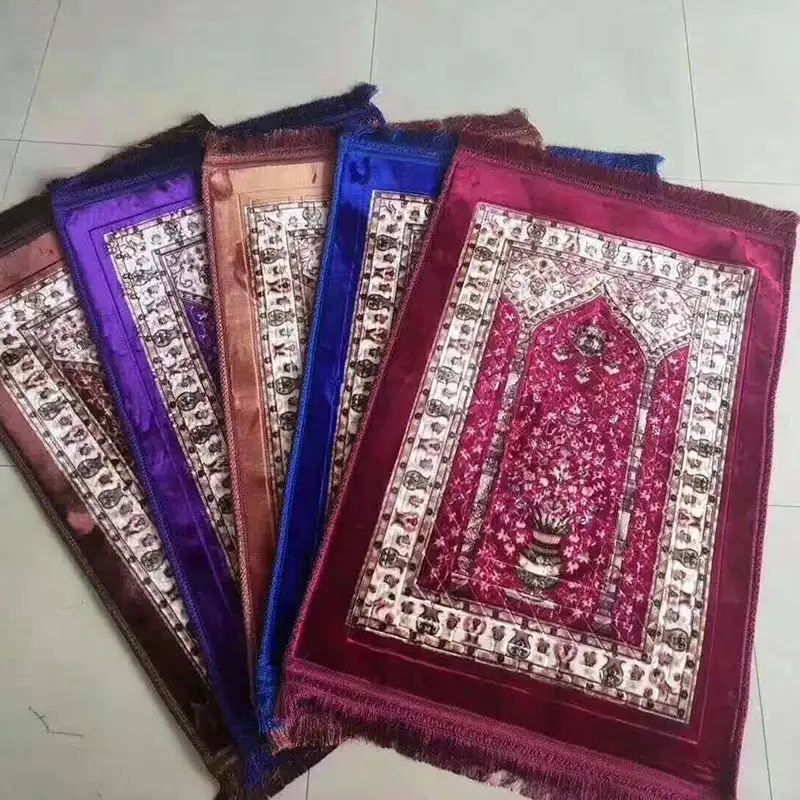 שטיחים יצרן בטורקיה sajadah המוסלמית שטיח מחצלת המכירה אסלאמי קטיפה תפילת שטיח משי שטיחי תפילה