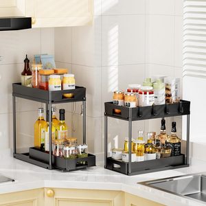 Étagères de <span class=keywords><strong>rangement</strong></span> coulissantes réglables à 2 niveaux <span class=keywords><strong>sous</strong></span> l'évier, étagère de <span class=keywords><strong>rangement</strong></span> industrielle pour cuisine, salle de bain et armoire - Product Image 2