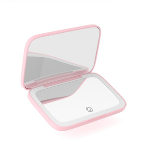 Mini espejo de tocador redondo recargable con logotipo personalizado, espejo de maquillaje LED de bolsillo iluminado, espejo de maquillaje Led - Product Image 2