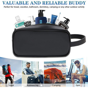 PU <strong>Leather</strong> <strong>Toiletry</strong> <strong>Bag</strong> PVC Travel Cosmetic Makeup Pack Pouch Waterproof PU Cosmetic Washing Unisex Storage Hanging <strong>Toiletry</strong> <strong>Bag</strong> - Product Image 2
