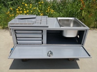 Nouvelle cuisine coulissante en aluminium pour caravane, 2 tiroirs, évier, banc, remorque de camping, rénovation/mise à niveau, charge utile maximale de 200 kg