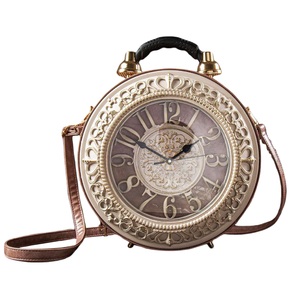 Women Vintage <b>Clock</b> Round Clutch Purse Top Handle Alarm <b>Clock</b> Evening <b>Bag</b> Zipper Crossbody <b>Bag</b> for Wedding Cocktail - Product Image 3