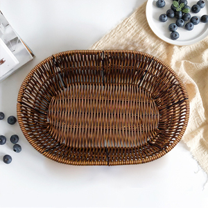 Cesta de mimbre de tendencia de almacenamiento <span class=keywords><strong>para</strong></span> el hogar, organizador de <span class=keywords><strong>cocina</strong></span> de frutas y verduras, cestas de almacenamiento <span class=keywords><strong>para</strong></span> organizar - Product Image 3