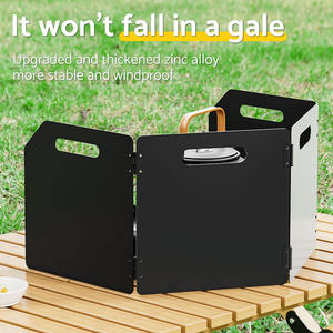 Deflector de viento plegable y grueso para estufas de exterior, cubierta a prueba de viento con asa, panel plegable portátil de tres pliegues - Product Image 2