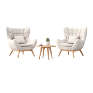 Fauteuil en tissu de luxe moderne avec structure en bois et rembourrage en mousse pour salon, chambre et extérieur - Chaise de détente - Product Image 1