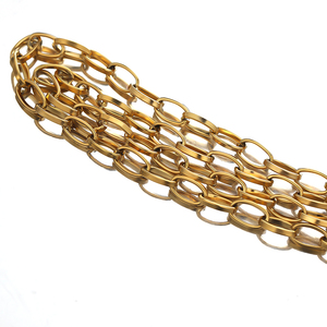 Chaîne plate en acier inoxydable, maillons ovales épais pour la fabrication de bijoux DIY, accessoires de collier - Product Image 5