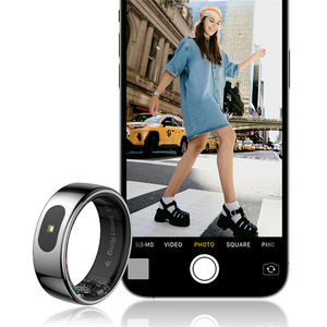 Nouvelle bague connectée R08, étanche IP68, en acier inoxydable, avec étui de chargement, contrôle par application, moniteur de fréquence cardiaque, suivi du sommeil, oxymètre de sang 5-10 - Product Image 2