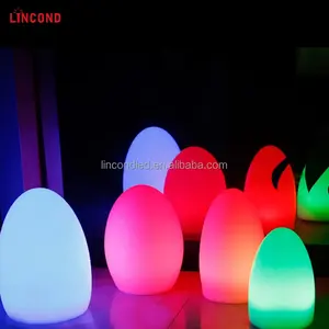 Lampu meja led isi ulang daya, lampu malam bentuk telur 16 warna berubah remote control