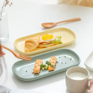 Solhui จานเซรามิกใส่ซูชิ,จานสำหรับใส่อาหารเช้ารูปทรงสี่เหลี่ยมสไตล์เกาหลีสำหรับใช้ในครัวเรือน