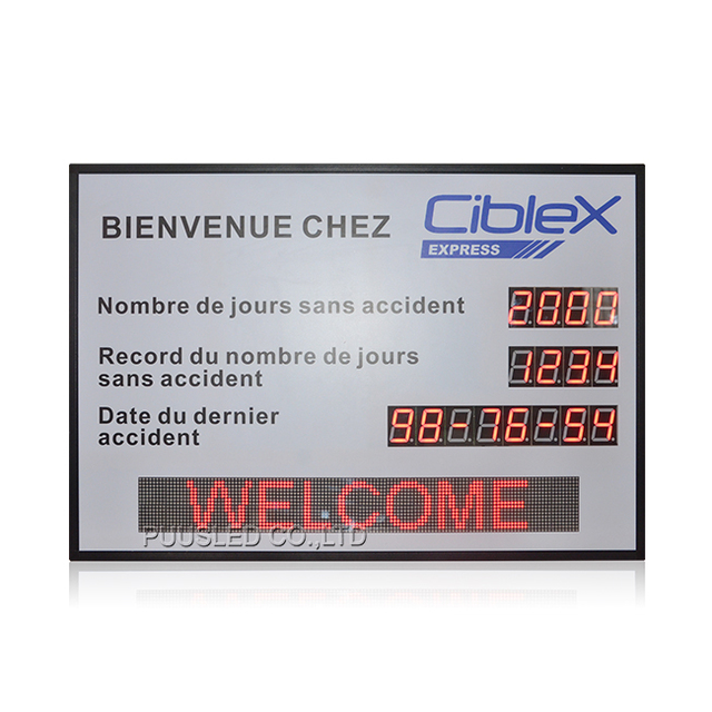 New Design Red Color Digit Factory F3.75 Led Display Safety Product Board Led Digit Board for Factory