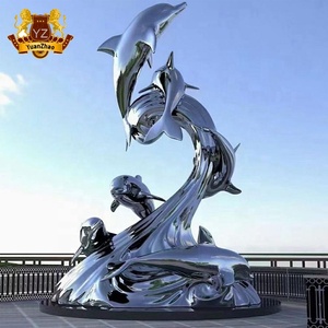 Высокое качество пользовательский дизайн зеркало полированная нержавеющая сталь пингвин скульптура для продажи - Product Image 4