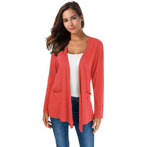 Cárdigan de punto para <span class=keywords><strong>mujer</strong></span>, cárdigan informal transpirable con cuello en V y bolsillos - Product Image 6