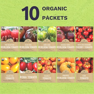 Pack de Variétés de Tomates Biologiques Saison 2025 Incluant Roma, Black Krim, Poire Jaune et <span class=keywords><strong>Ananas</strong></span> pour Plantation Intérieure et Extérieure - Product Image 3