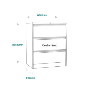 Thép Dọc Có Thể Khóa 3-Ngăn Kéo Bên Rộng Tủ Hồ Tin Kim Loại Kích Thước Lớn Có Thể Điều Chỉnh Ngăn Kéo Tủ Lưu Trữ Cho Hội Thảo Sử Dụng - Product Image 2