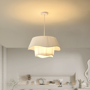AB Nordic Pleats <strong>White</strong> <strong>Hanging</strong> for Home Dining Room Bedroom Modern Romantic Decor Pendant Light LED - Product Image 1