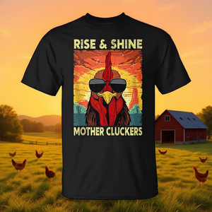 Camiseta Rise And Shine Mother Cluckers Rooster con diseño de pollo de granja, unisex, talla para adultos - Product Image 3