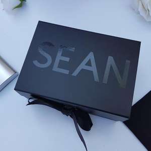 Boîte cadeau pour demoiselle d'honneur, en papier écologique pliable, sur mesure, noire, rigide, magnétique, florale, vente en gros - Product Image 2